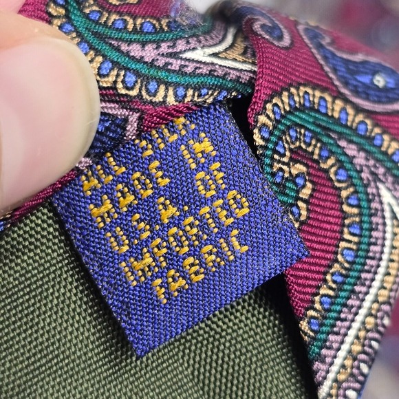 Vintage Chaps Ralph Lauren Neck Tie Purple Paisley‎ 100% Silk Made in USA - Picture 4 of 7